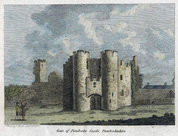 1785 Francis Grose Gate of Pembroke Castle