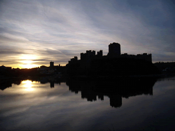 Pembroke Castle at dawn by Linda Asman