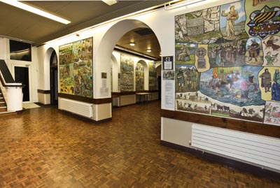 Pembroke Murals in Pembroke Town Hall painted by George and Jeanne Lewis 