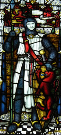 William Marshall in the T Kempe stained glass window St Marys Church Pembroke